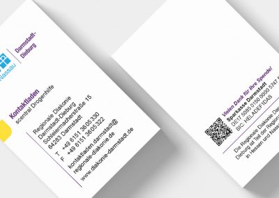 Visitenkarten der Regionalen Diakonie Darmstadt-Dieburg