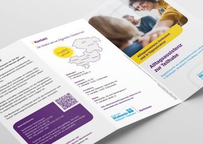 Flyer der Regionalen Diakonie Oberhessen in Leporello-Falzung