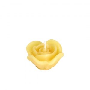 Bienenwachskerze in Form einer kleinen Blüte