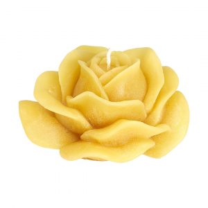 Bienenwachskerze in Form einer großen Blüte