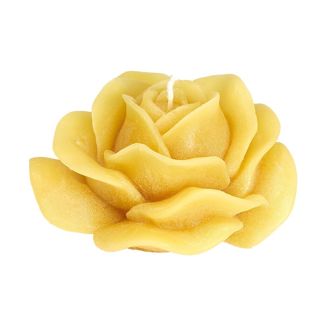 Bienenwachskerze in Form einer großen Blüte