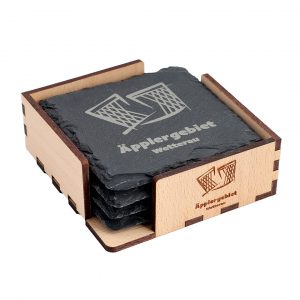 Schieferuntersetzer – 2 Gerippte