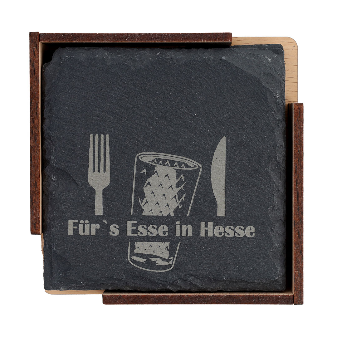 Schieferuntersetzer – Für's Esse in Hesse