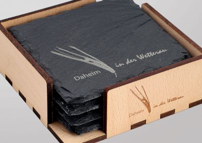 Schieferuntersetzer mit Wetterau-Motiv